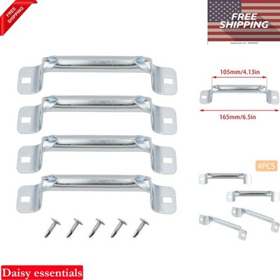 4Pcs Heavy Duty Garage Door Lift Handles Silver Metal 6.5 Inch Set