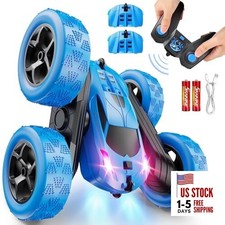 Remote Control Car, RC Cars Toys for Kids Ages 6-12, 4WD Stunt Car with 1-blue