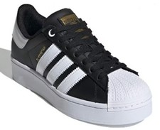 Adidas Superstar Bold Trainers UK 4 Black White Gold Platform