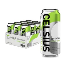 CELSIUS ESSENTIALS Sparkling Cherry Limeade Energy Drink 16 Fl Oz Pack of 12 