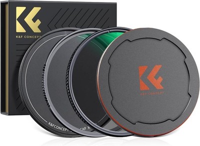 K&F CONCEPT CPL Filter & MC UV Protection Filter Kit w/ Up & Down Lens Cap Set