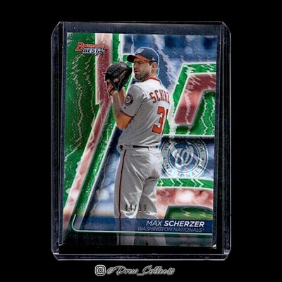 2020 Bowmans Best #39 Max Scherzer Green Refractor #/99