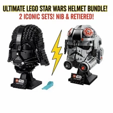 NEW SEALED IN BOX LEGO 75304 Darth Vader & 75429 AT-AT Driver Helmet Bundle