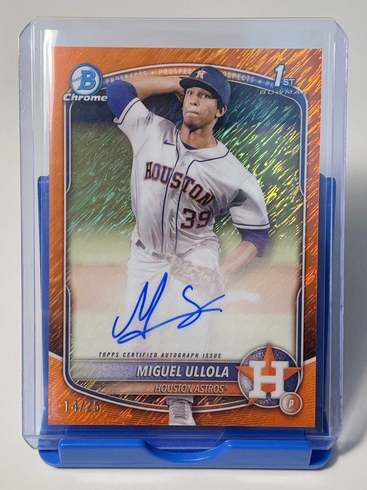 Miguel Ullola 2025 1st Bowman Chrome Orange Shimmer Refractor Auto /25 Astros🍊