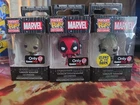 Funko Pocket Pop! Keychain Marvel Groot Gamer  GITD Deadpool Gamer Gamestop Lot