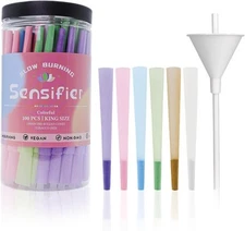 100 PACK Colorful Pre Rolled Cones| King Size Rolling Paper Cone with Loader... 