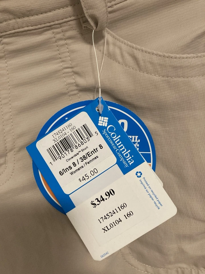 Pantalones cortos de senderismo Columbia para mujer color tostado talla 6 nuevos con etiquetas Foto 3 de 4