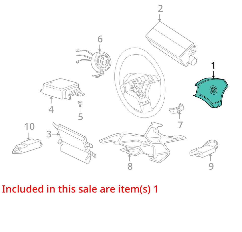 Air Bag Coupe Driver Without M-tech Wheel Fits 95-98 BMW 318i 3038589 - Изображение 4 из 4