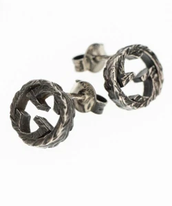 Boucles d'oreilles GUCCI imbriquées clous G accessoires pour femmes argent sterling