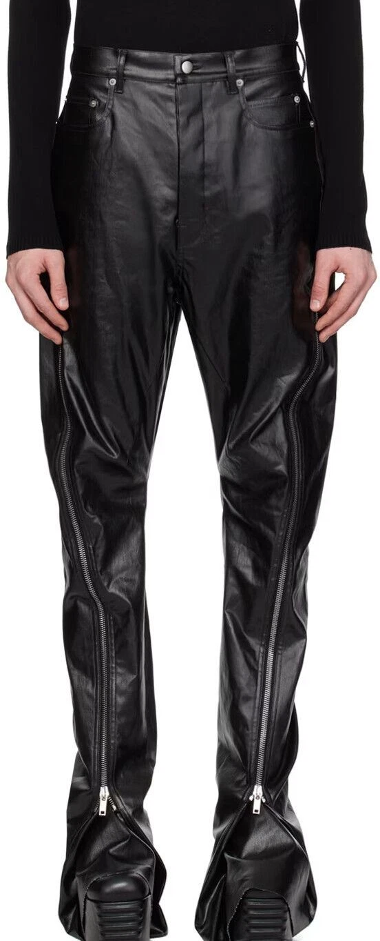 Jeans Rick Owens Rivestito Elasticizzato Denim Nero 77455650