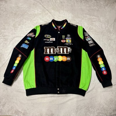 Vintage Kyle Busch Black Green Crispy M&M Nascar Jacket JH Design