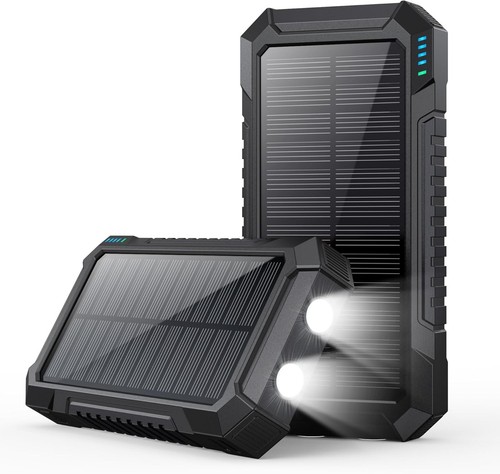 Solar Powerbank 26800mAh 3 Ausgänge 2 LED Taschenlampe - Bild 2 von 8