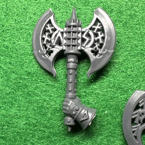 Warhammer Dwarf Fyreslayers Vulkite Weapon Axe Left 5x Bits Games Workshop 🟢 - Picture 2 of 6