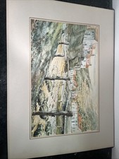 Vintage Staithes Watercolour Painting North Yorkshire Coast Unframed