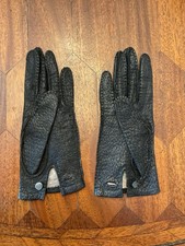 Vintage Black Leather Gloves