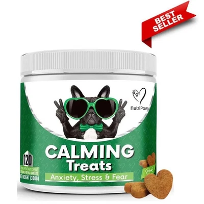 NutriPaw Calming Treats For Dogs - Reduce Stress, Fear, Separation, Barking, Hyp