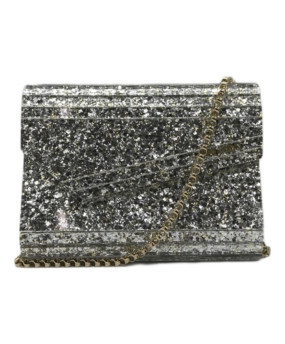 Jimmy Choo Candy Glitter box Clutch Bag Gray Women's #TFB14477