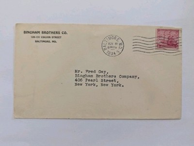USA Beleg Bingham Brothers Baltimore MD 1934