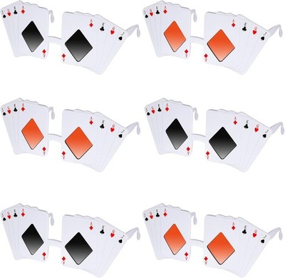 Poker Card Sunglasses Set 6pcs Plastic Casino Night Party Accessories for Men Wo 817oZZnP02L.  main image 4