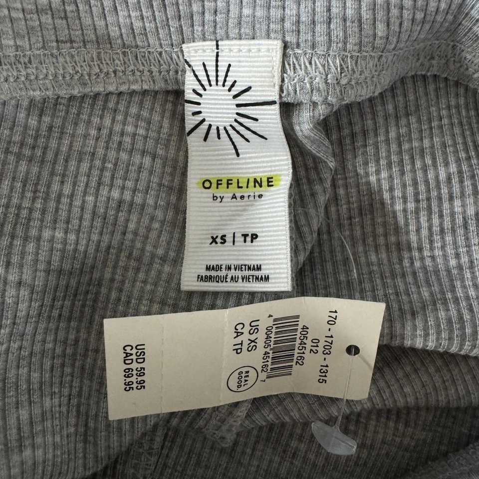 NUEVO Pantalón Offline by Aerie Pulgares Arriba Peso Pesado Acanalado Pierna Ancha Para Mujer Talla XS Foto 3 de 4