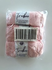  3 Pack Lion Brand Yarn 837-101B Truboo Yarn, Light Pink H 