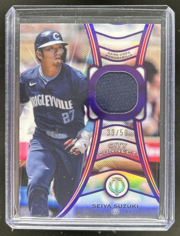 2025 Topps Tribute Seiya Suzuki Tributaries Jersey Purple #/50 Cubs