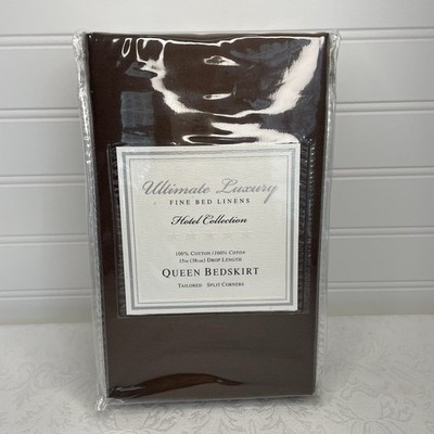 Ultimate Luxury Hotel Collection Queen Bedskirt Chocolate Brown 100% cotton