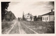 Street View Oak St., - Sand Lake MI Michigan RPPC Photo Postcard COPY