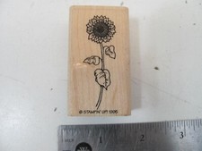 Stampin Up Sunflower Spring Flower 1995 Wood Mounted Rubber Stamp