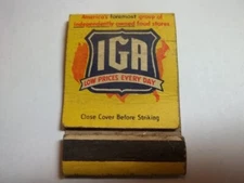 Matchbook Cover IGA Grocery Store Try Sno-Kreem Shortening #281