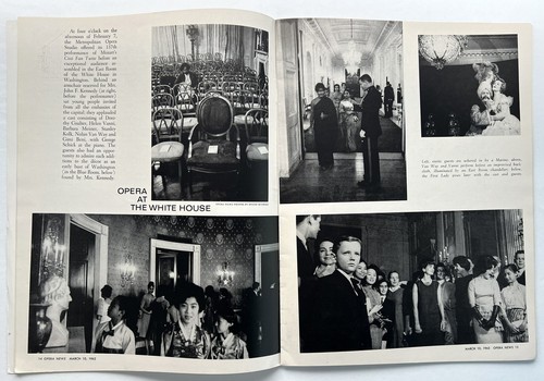 JACKIE KENNEDY 1962 WHITE HOUSE BEAUTIFUL OPERA NEWS COVER & PICTORIAL - Picture 2 of 2