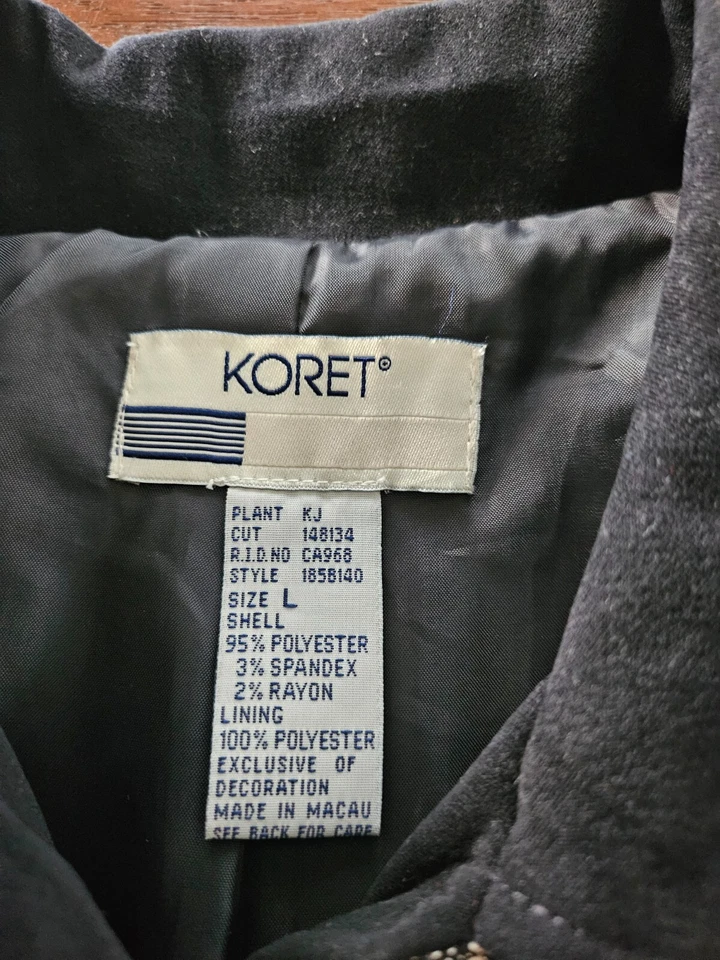 Chaqueta Blazer Koret Bordada Patchwork Vintage Floral Negra Para Mujer’s L Foto 3 de 4