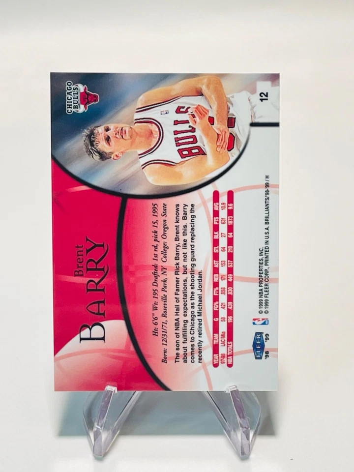 BRENT BARRY 1998-99 Fleer Brilliants #12 Bulls - Image 2 of 2