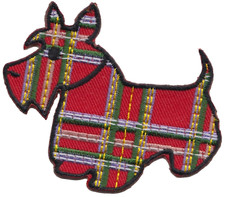 Scotland Scottish Highland Terrier Tartan Dog Embroidered Patch