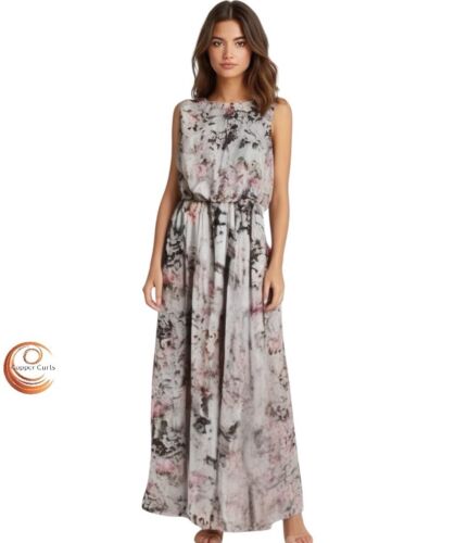 Little Mistress Floral Watercolor Sleeveless Maxi Dress Size 10 NWT