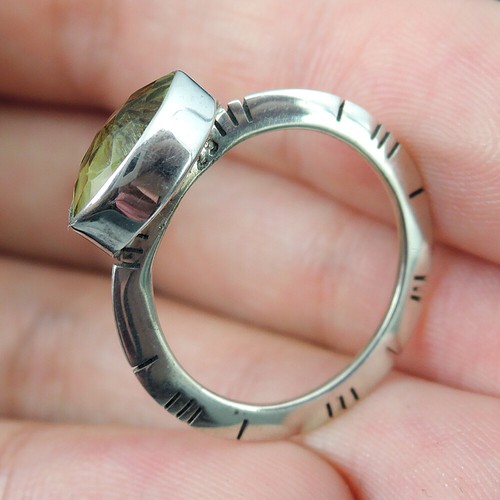 Anillo de plata esterlina 925 amarillo citrino joyería hecha a mano, O (Reino Unido) 7 1/2 (Estados Unidos) - Imagen 5 de 7