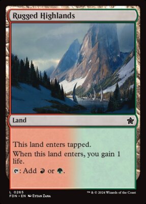 Magic the Gathering (mtg): FDN: Rugged Highlands