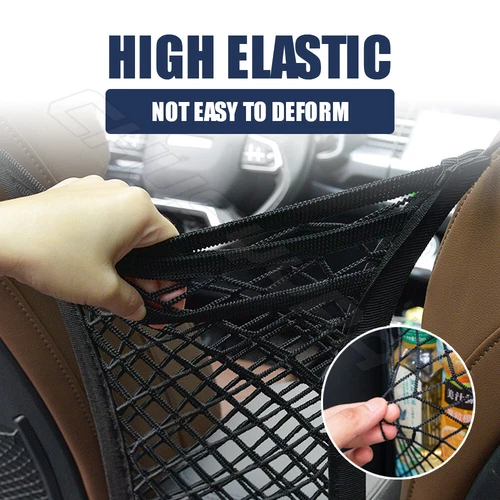 3-Layer Car Mesh Organizer, Seat Back Net Bag, Barrier of Backseat Pet Kids. - Picture 6 of 9