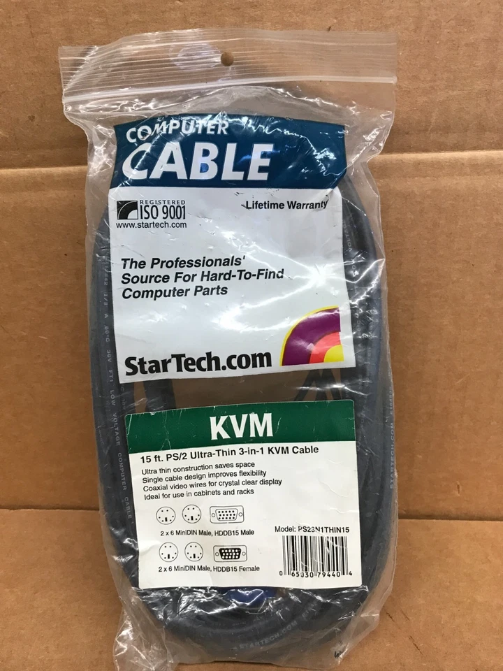 STARTECH 15 ft 3-in-1 Universal Ultra Thin PS/2 KVM Cable - Image 2 of 3