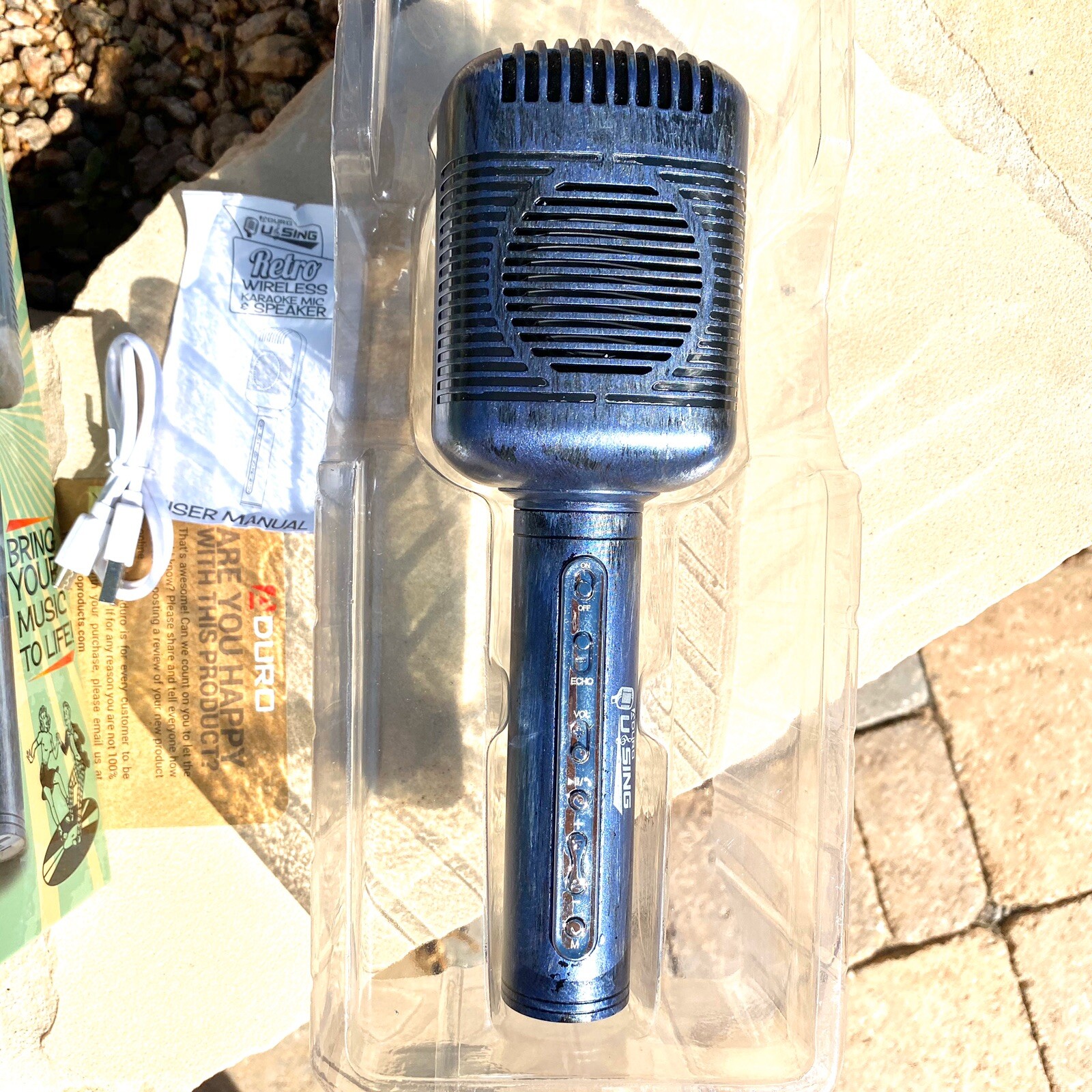 aduro u sing retro wireless karaoke mic and speaker