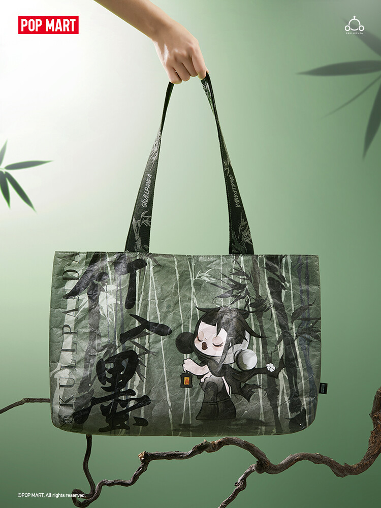 Authentic POPMART SKULLPANDA Courtyard Ink Plum Series Tote