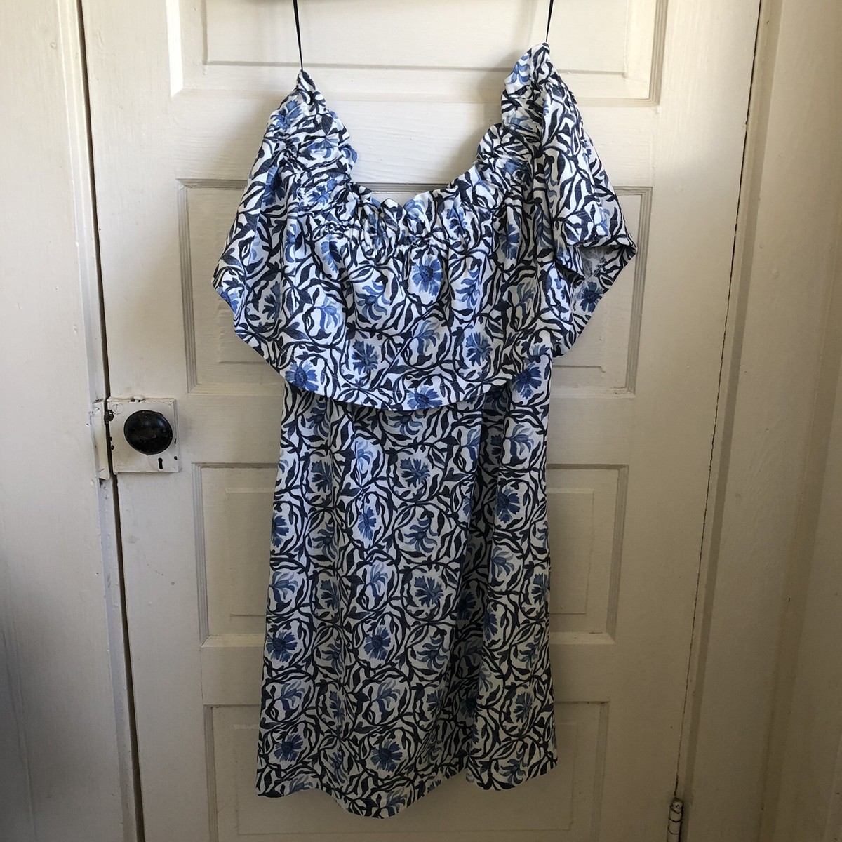 off the shoulder white floral dress White Floral Smocked Top Off Shoulder High Low Dress