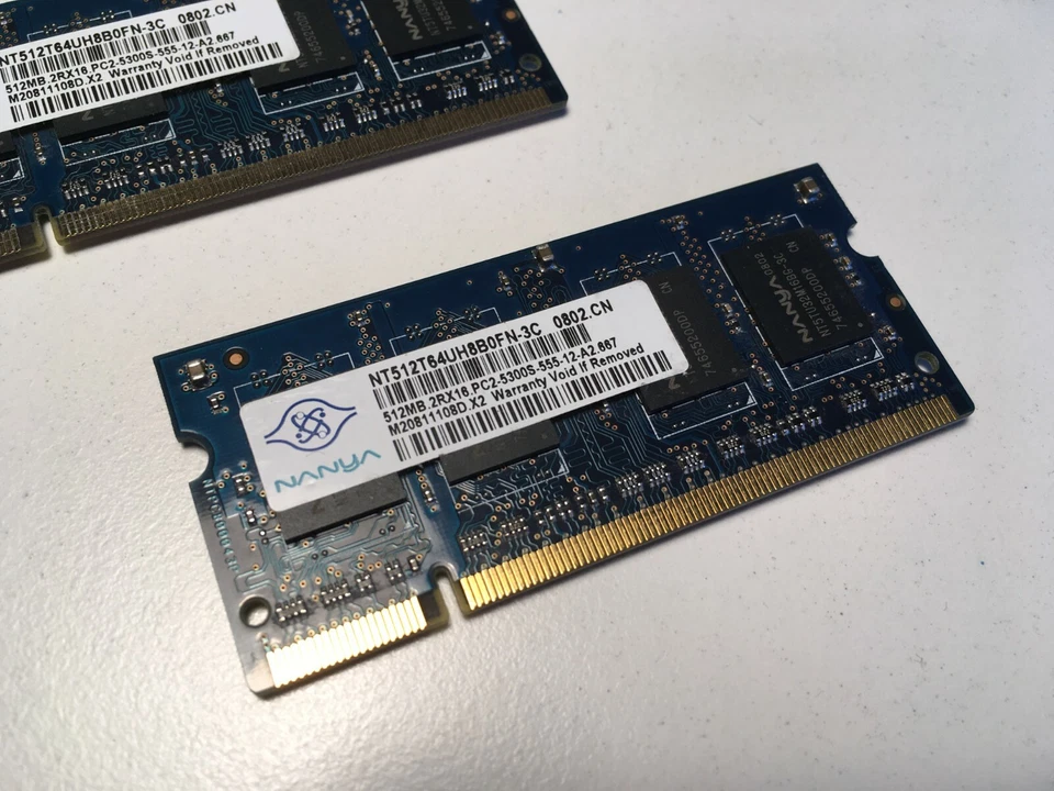 Nanya 1GB (2x512MB) PC2-5300S DDR2-667 667MHz 200-Pin SO-DIMM Laptop Memory RAM - Image 3 of 4