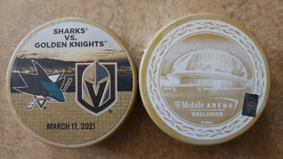 NHL Vegas Golden Knights Vs San Jose Sharks PUCK 3/17/21 TMobile Arena Exclusive