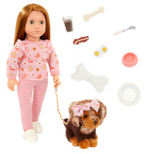 Our Generation Claudia Cinnamon 18" Matching Doll Pet Set