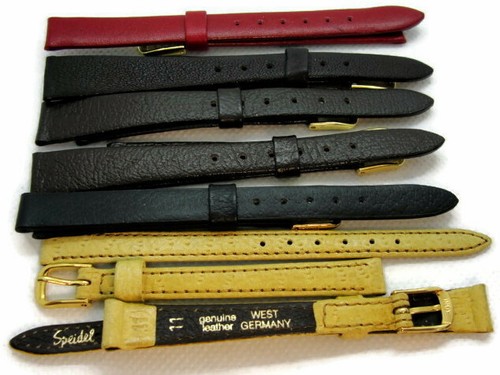 Reloj Banda de Cuero Lagarto Cosido Negro Marrón 10, 11, 12, 13, 14, 16, 19, 21 mm - Imagen 7 de 23