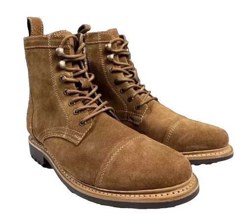 Frye Megan Boots Chocolate Brown Leather Side Zip Ankle Bootie Sz