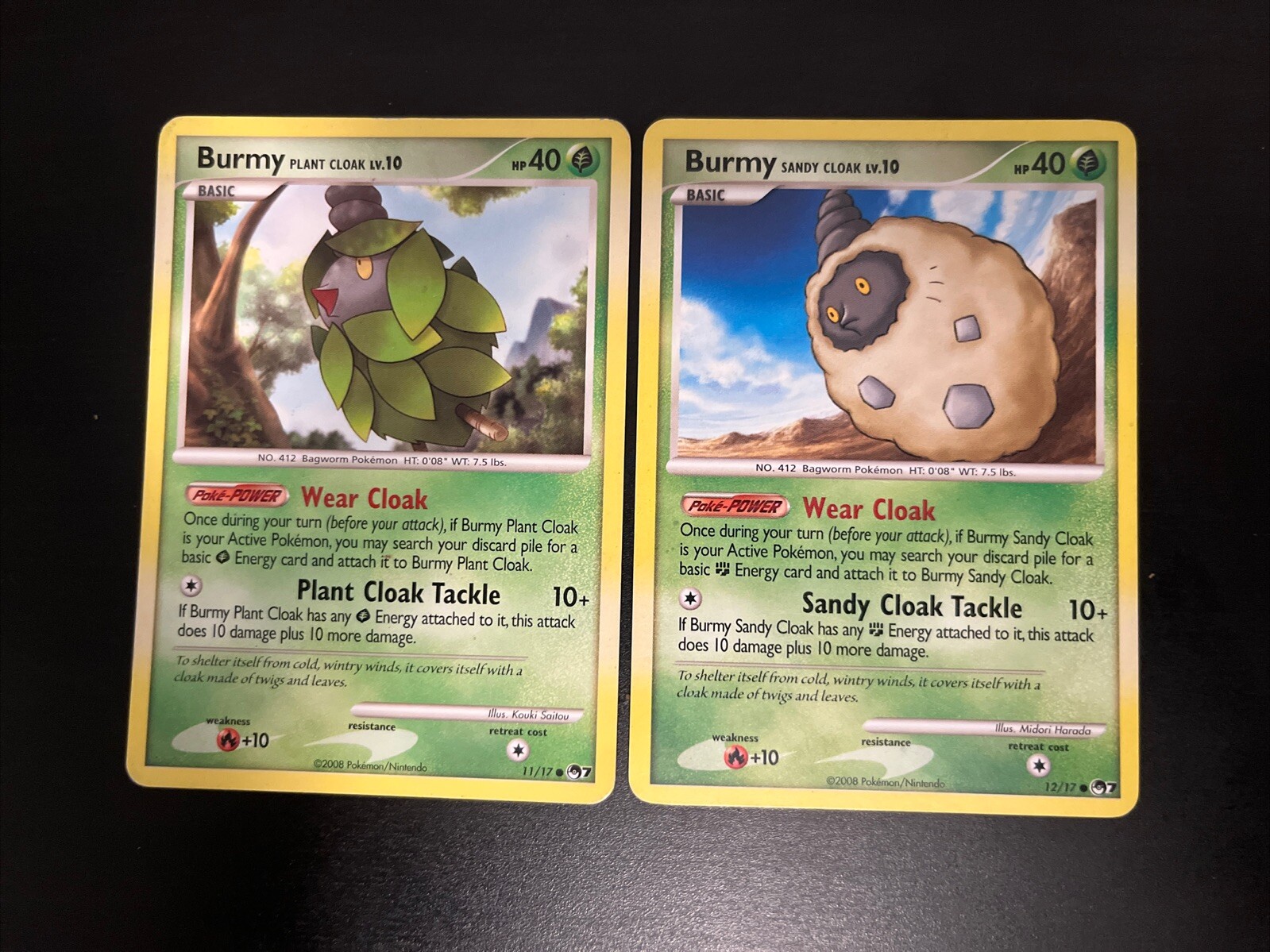 Burmy [Plant Cloak] 11/17 & [Sandy Cloak] 12/17 MP/DMG Lot Pop Series 7