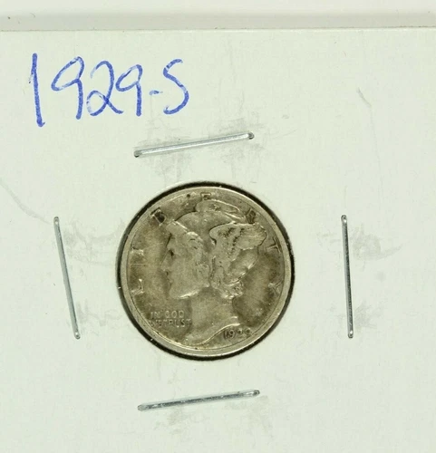 1929-S Mercury Dime : Very Fine +  VF+