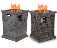 Outdoor Gas Fire Pit Table Patio Heater 30000 BTU Propane Firepit ImitationStone